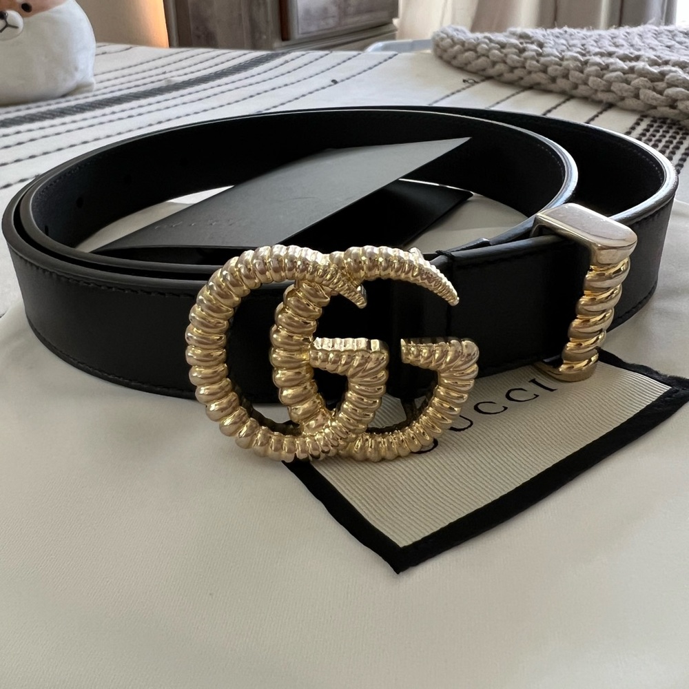 Gucci double G leather belt